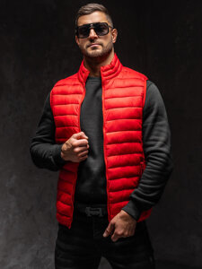 Chaleco acolchado sin capucha para hombre rojo Bolf LY32A1