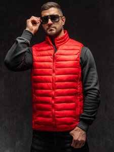 Chaleco acolchado sin capucha para hombre rojo Bolf LY32A1