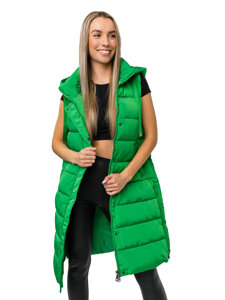 Chaleco largo acolchado para mujer verde Bolf MY6315