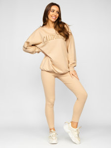 Chándal California de dos piezas para mujer beige Bolf VE50