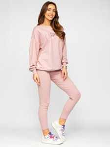 Chándal California de dos piezas para mujer rosa pastel Bolf VE50