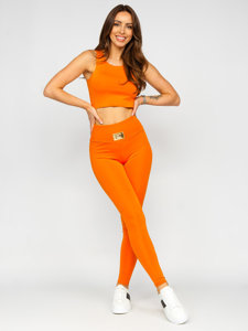 Chándal deportivo Fashion de dos piezas para mujer naranja Bolf 022