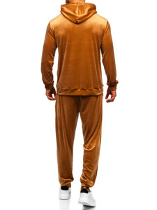 Chándal velour con capucha para hombre camel Bolf 0002A