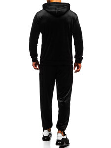 Chándal velour con capucha para hombre negro Bolf 0002A