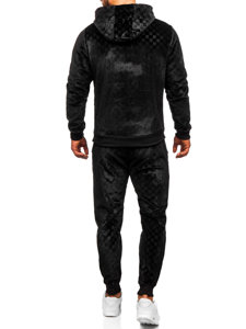 Chándal velour con capucha para hombre negro Bolf 3A82-A