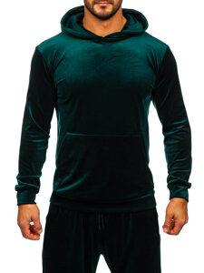 Chándal velour con capucha para hombre verde Bolf 0002A