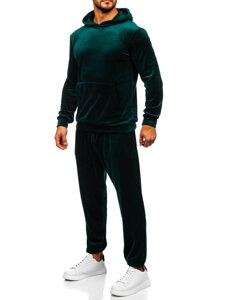 Chándal velour con capucha para hombre verde Bolf 0002A