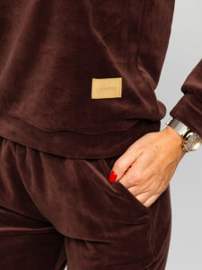 Chándal velour de dos piezas para mujer chocolate Bolf 637