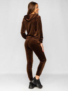 Chándal velour de dos piezas para mujer chocolate Bolf 829