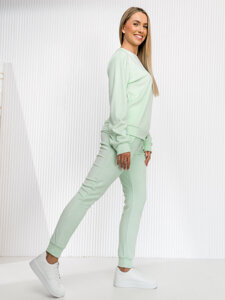 Chándal velour de dos piezas para mujer verde menta Bolf 8C1173