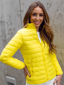 Chaqueta acolchada con cuello alto de entretiempo para mujer amarillo Bolf 1141A