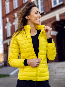 Chaqueta acolchada con cuello alto de entretiempo para mujer amarillo Bolf 1141A