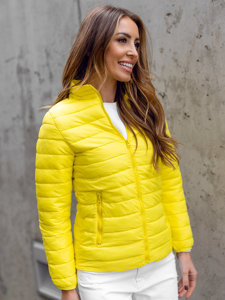 Chaqueta acolchada con cuello alto de entretiempo para mujer amarillo Bolf 1141A