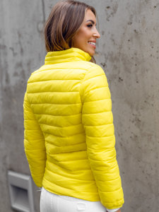 Chaqueta acolchada con cuello alto de entretiempo para mujer amarillo Bolf 1141A