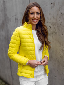 Chaqueta acolchada con cuello alto de entretiempo para mujer amarillo Bolf 1141A