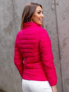 Chaqueta acolchada con cuello alto de entretiempo para mujer rosa Bolf 1141A