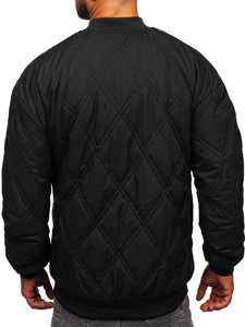 Chaqueta acolchada de béisbol bomber de entretiempo para hombre negro Bolf 84M3020