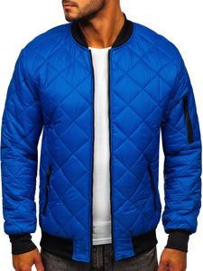 Chaqueta acolchada de entretiempo bomber para hombre azul Bolf MY-01A