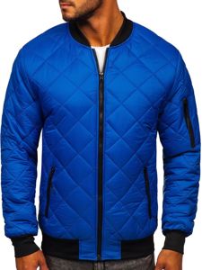 Chaqueta acolchada de entretiempo bomber para hombre azul Bolf MY-01A