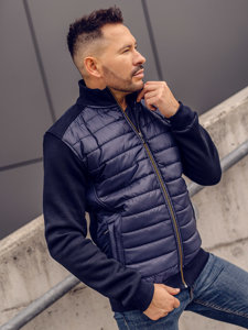 Chaqueta acolchada de entretiempo bomber para hombre azul oscuro Bolf 146307A