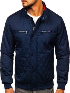 Chaqueta acolchada de entretiempo bomber para hombre azul oscuro Bolf 2054