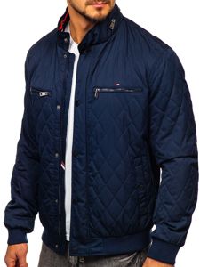 Chaqueta acolchada de entretiempo bomber para hombre azul oscuro Bolf 2054