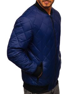 Chaqueta acolchada de entretiempo bomber para hombre azul oscuro Bolf MY-01A