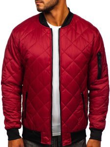 Chaqueta acolchada de entretiempo bomber para hombre burdeos Bolf MY-01A