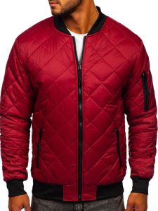 Chaqueta acolchada de entretiempo bomber para hombre burdeos Bolf MY-01A