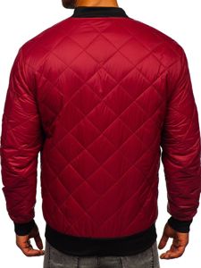 Chaqueta acolchada de entretiempo bomber para hombre burdeos Bolf MY-01A