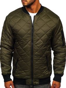 Chaqueta acolchada de entretiempo bomber para hombre caqui Bolf MY-01A