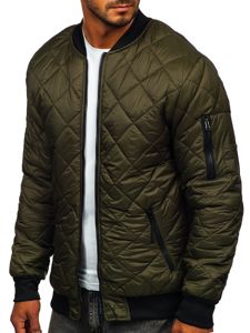 Chaqueta acolchada de entretiempo bomber para hombre caqui Bolf MY-01A