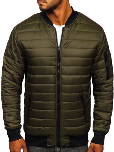 Chaqueta acolchada de entretiempo bomber para hombre caqui Bolf MY-02A