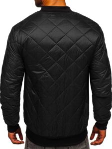 Chaqueta acolchada de entretiempo bomber para hombre negro Bolf MY-01A