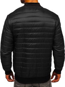 Chaqueta acolchada de entretiempo bomber para hombre negro Bolf MY-02A