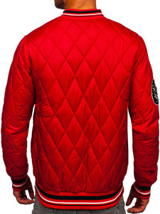 Chaqueta acolchada de entretiempo bomber para hombre rojo Bolf HSS057