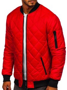 Chaqueta acolchada de entretiempo bomber para hombre rojo Bolf MY-01A