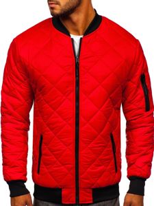 Chaqueta acolchada de entretiempo bomber para hombre rojo Bolf MY-01A