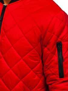 Chaqueta acolchada de entretiempo bomber para hombre rojo Bolf MY-01A