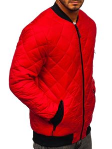 Chaqueta acolchada de entretiempo bomber para hombre rojo Bolf MY-01A