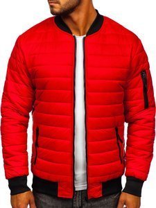 Chaqueta acolchada de entretiempo bomber para hombre rojo Bolf MY-02A