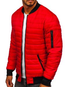 Chaqueta acolchada de entretiempo bomber para hombre rojo Bolf MY-02A