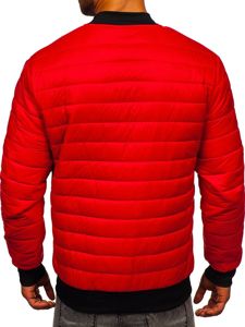 Chaqueta acolchada de entretiempo bomber para hombre rojo Bolf MY-02A