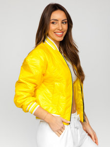 Chaqueta acolchada de entretiempo bomber para mujer amarillo Bolf 82556