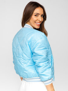 Chaqueta acolchada de entretiempo bomber para mujer azul claro Bolf 82556