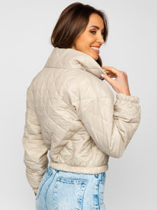 Chaqueta acolchada de entretiempo bomber para mujer beige Bolf 82622