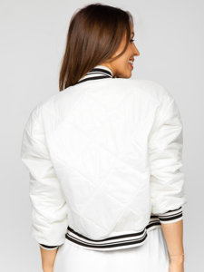 Chaqueta acolchada de entretiempo bomber para mujer blanco Bolf 82556