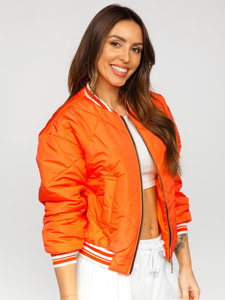 Chaqueta acolchada de entretiempo bomber para mujer naranja Bolf 82556