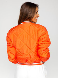 Chaqueta acolchada de entretiempo bomber para mujer naranja Bolf 82556