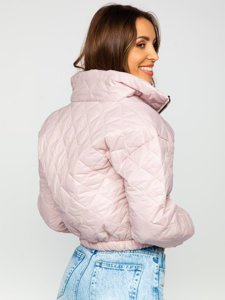 Chaqueta acolchada de entretiempo bomber para mujer rosa pastel Bolf 82622